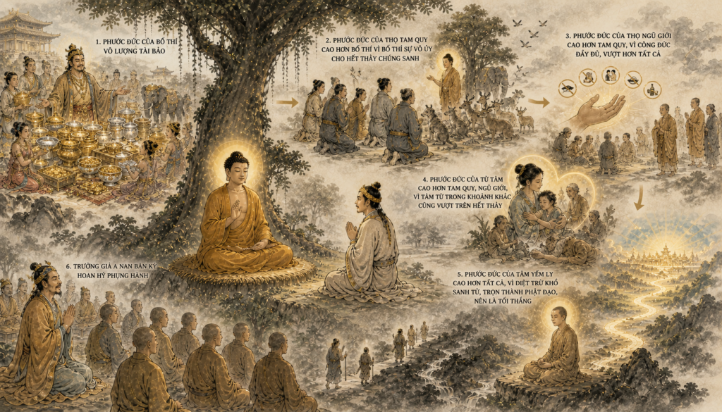 Tam Quy Ngũ Giới Từ Tâm Yếm Li Công Đức Kinh [三歸五戒慈心厭離功德經]